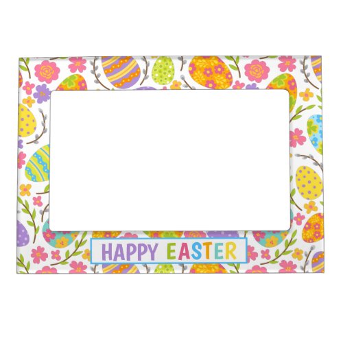 Colorful Eggs Happy Easter Magnetic Frame