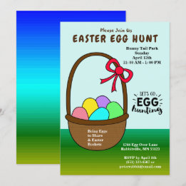 Colorful Eggs in a Basket Easter Egg Hunt Invitation