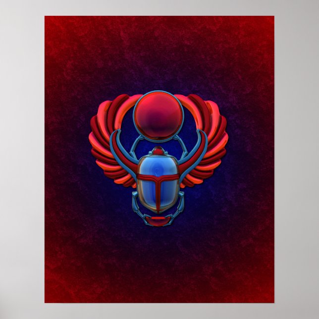 Colorful Egyptian Scarab Poster (Front)