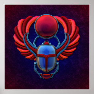 Colorful Egyptian Scarab Poster