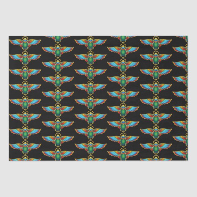 Colorful Egyptian Scarab Tissue Paper (Front)
