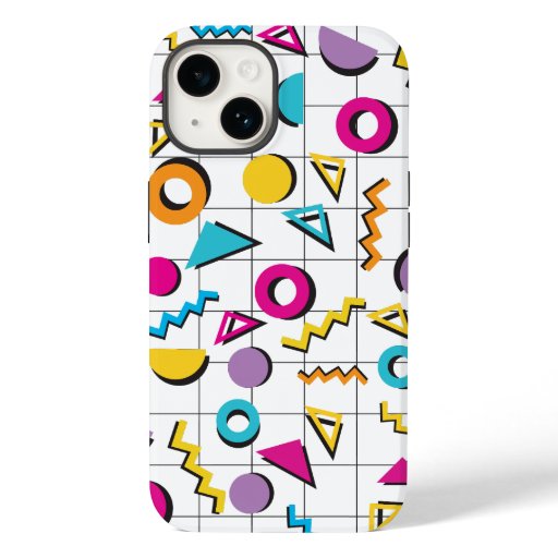 Colorful Eighties 80's Retro Geometric Pattern   Case-Mate iPhone 14 Case