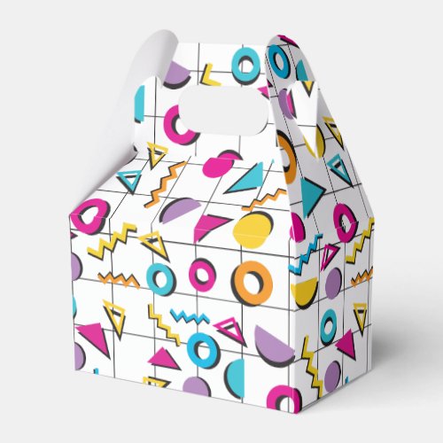 Colorful Eighties 80s Retro Geometric Pattern Favor Boxes