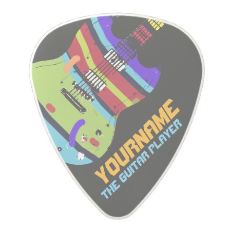 Colorful Electric-guitar With Your Name & Band, Polycarbonate Guit