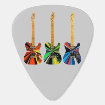 Colorful Electric Guitars Guitar Pick by paul68 at Zazzle