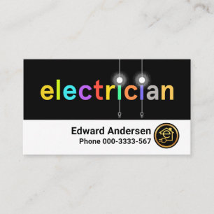 Colorful Electric Light Bulbs Lighting Business Card
