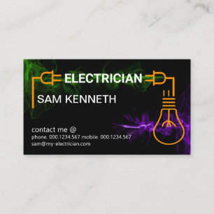 Colorful Electric Wave Power Plug Light Bulb Business Card