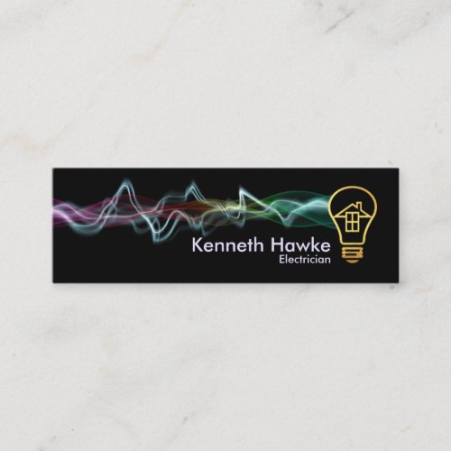 Colorful Electrical Charge Gold Home Bulb Mini Business Card