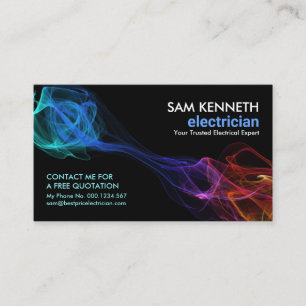 Colorful Electrical Wave Electrical Contractor Business Card