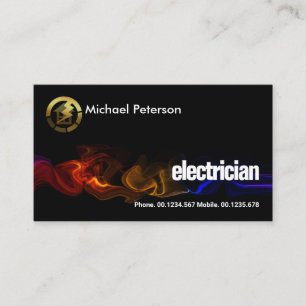Colorful Electrical Wave Gold Home Lightning Business Card