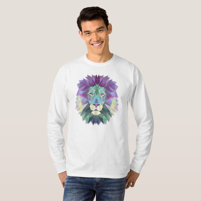 Colorful Elegant Abstract Lion | Sleeve Shirt (Front Full)