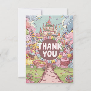 Colorful Elegant Candyland thank you card