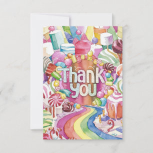 Colorful Elegant Candyland thank you card