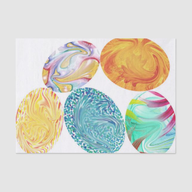 Colorful Elegant Easter Eggs Tissue Paper (Front)