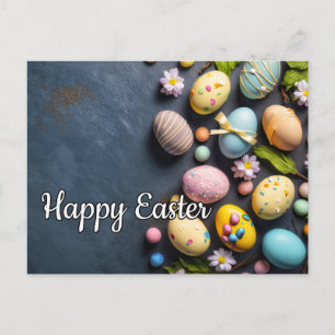 Colorful Elegant Festive Easter Collage Postcard