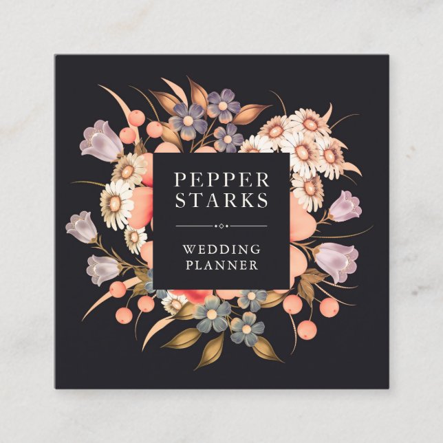 Colorful & Elegant Floral Bouquet | Business Card (Front)