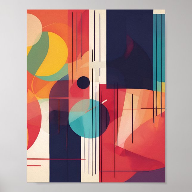 Colorful Elegant Geometric Style Art Print (Front)