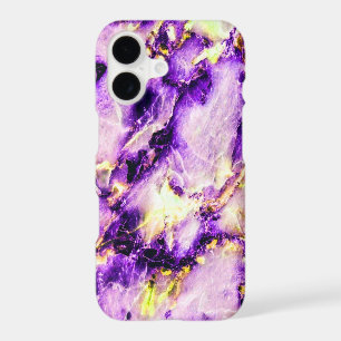 Colorful Elegant Marble Purple Pink and Gold iPhone 17 Case