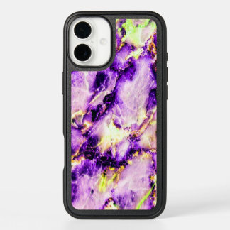 Colorful Elegant Marble Purple Pink and Gold iPhone 16 Plus Case