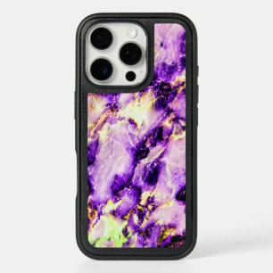 Colorful Elegant Marble Purple Pink and Gold iPhone 16 Pro Case