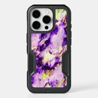 Colorful Elegant Marble Purple Pink and Gold iPhone 16 Pro Case