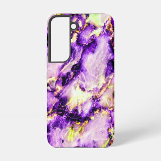 Colorful Elegant Marble Purple Pink and Gold Samsung Galaxy S22 Case