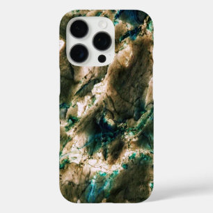 Colorful Elegant Marble Tan Brown and Aqua iPhone 16 Pro Case