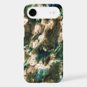Colorful Elegant Marble Tan Brown and Aqua iPhone 17 Air Case