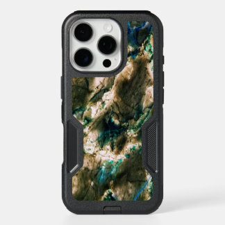 Colorful Elegant Marble Tan Brown and Aqua iPhone 16 Pro Case