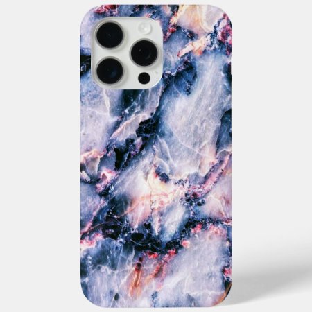 Colorful Elegant Marble White Blue And Pink Iphone 15 Pro Max Case