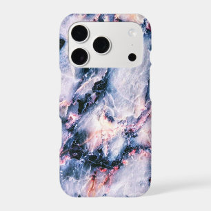 Colorful Elegant Marble White Blue and Pink iPhone 17 Pro Case