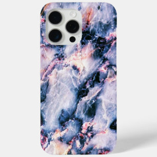 Colorful Elegant Marble White Blue and Pink iPhone 15 Pro Max Case