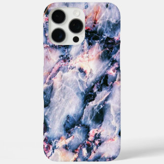 Colorful Elegant Marble White Blue and Pink iPhone 16 Pro Max Case