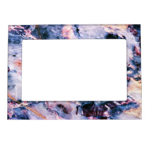 Colorful Elegant Marble White Blue and Pink Magnetic Frame
