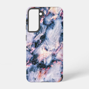 Colorful Elegant Marble White Blue and Pink Samsung Galaxy S21 Case