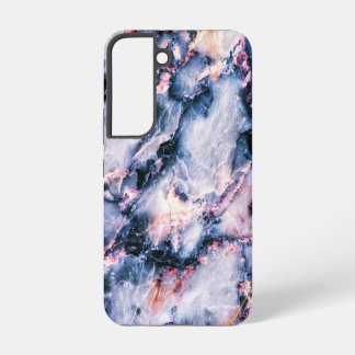 Colorful Elegant Marble White Blue and Pink Samsung Galaxy S22 Case