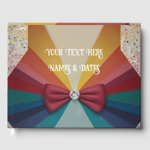 Colorful Elegant Rainbow Wedding Guest Book