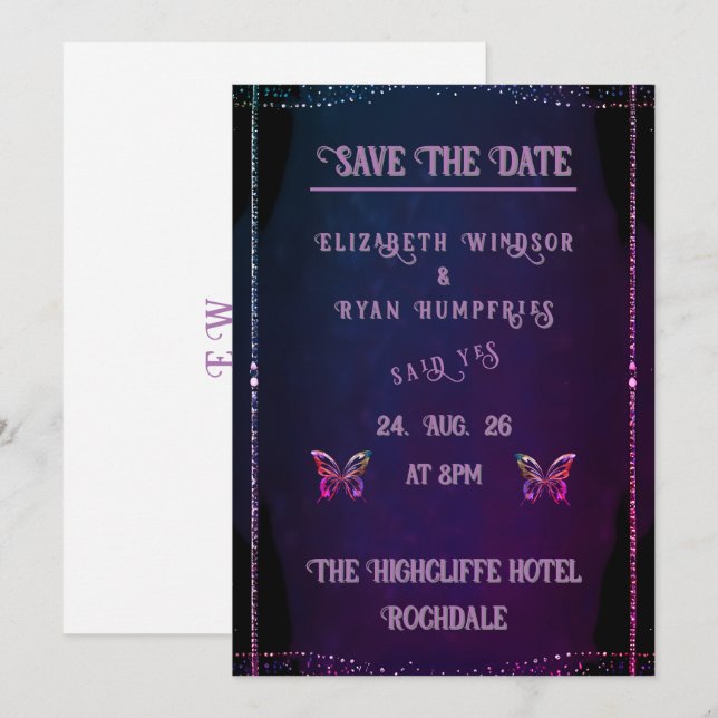Colorful Elegant Rainbow Wedding Invitation  (Front/Back)