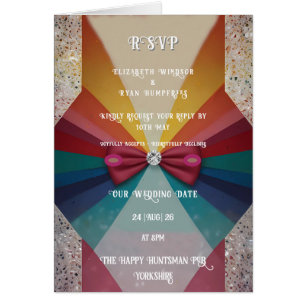 Colorful Elegant Rainbow Wedding Invitation 