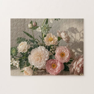 Colorful Elegant vintage-inspired flowers  Jigsaw Puzzle