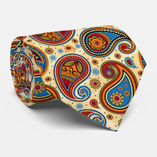 Colorful elegant vintage paisley pattern tie
