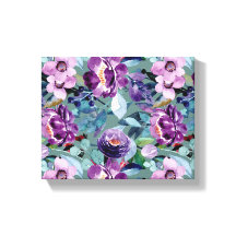 colorful elegant watercolor floral canvas art