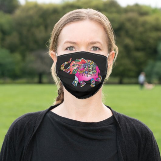 Colorful Elephant Art Face Masks (Outside)