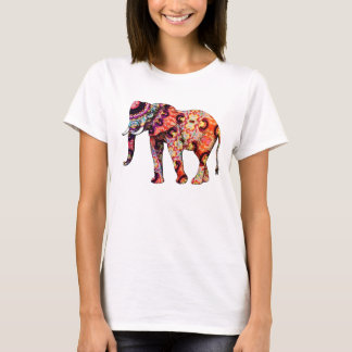 Colorful Elephant Art Illustration T-Shirt