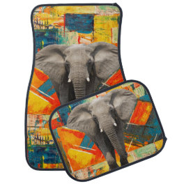 Colorful Elephant Car Floor Mat