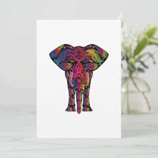 Colorful elephant cartoon (Standing Front)