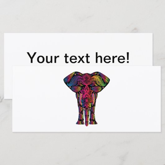 Colorful elephant cartoon (Front/Back)