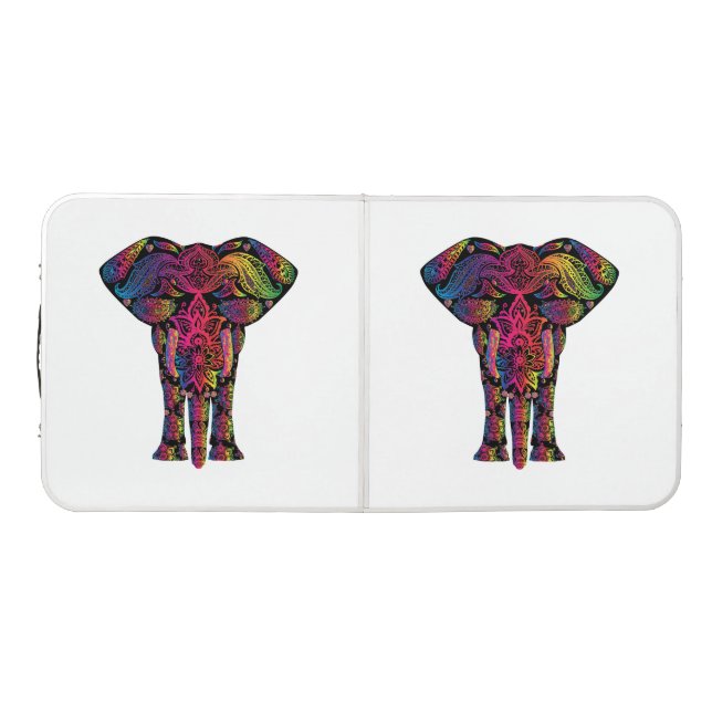 Colorful elephant cartoon beer pong table (Top)