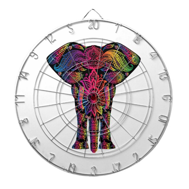 Colorful elephant cartoon dartboard (Front)