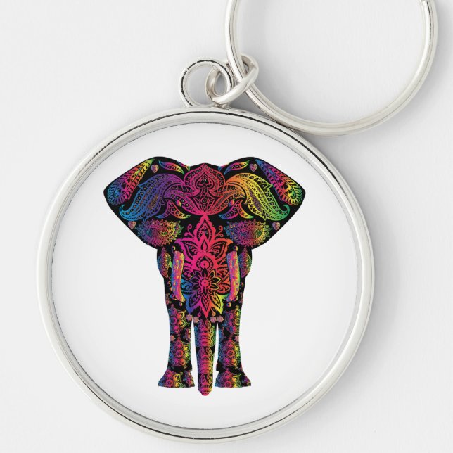 Colorful elephant cartoon keychain (Front)
